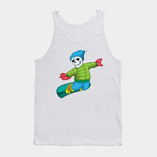 Skeleton as Snowboarder with Snowboard Tank Top